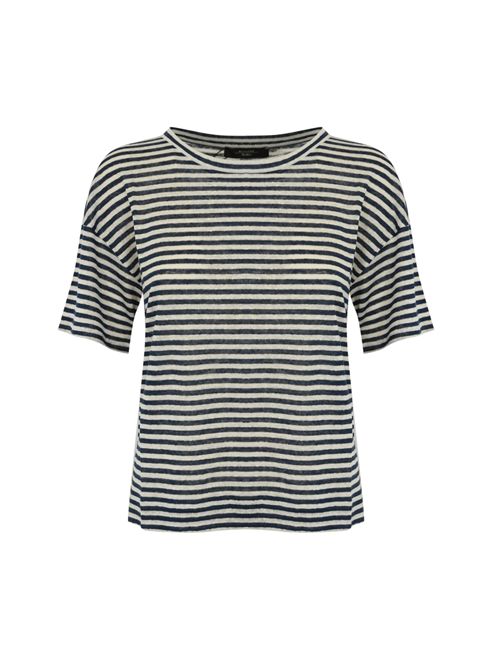 Blusa Barca in jersey di lino a righe Blu/Bianco WEEKEND MAX MARA | 2515941032600010